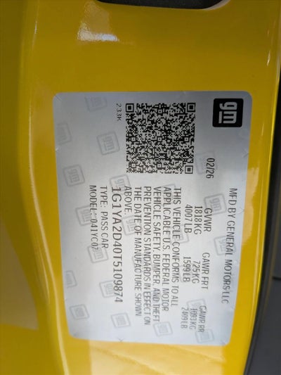 2026 Chevrolet Corvette Stingray 1LT