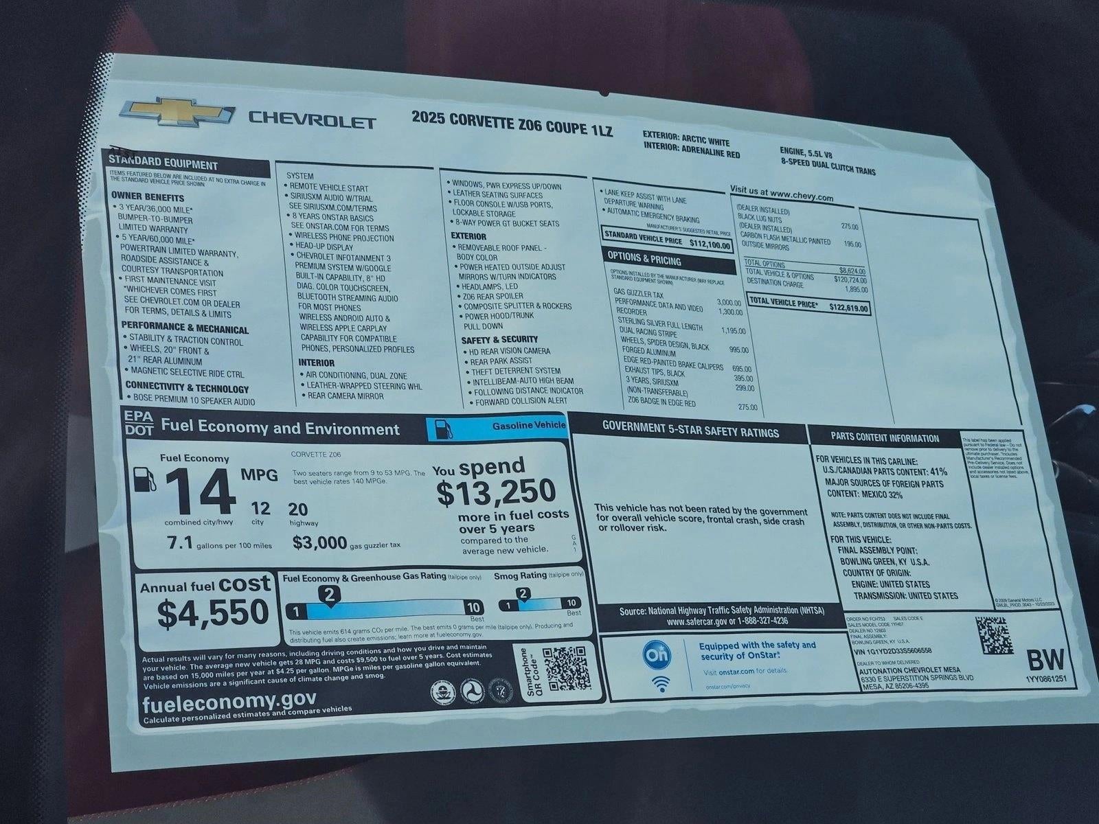 2025 Chevrolet Corvette Z06 1LZ