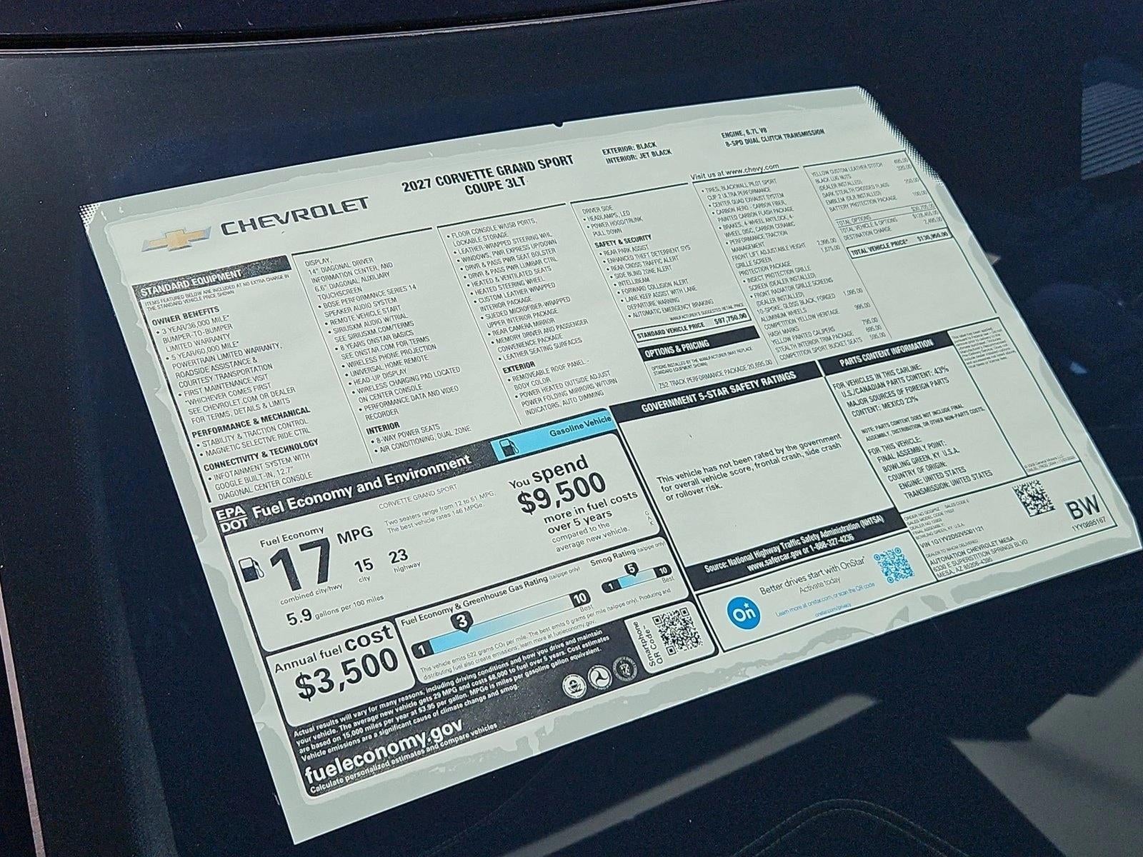 2027 Chevrolet Corvette Grand Sport 3LT