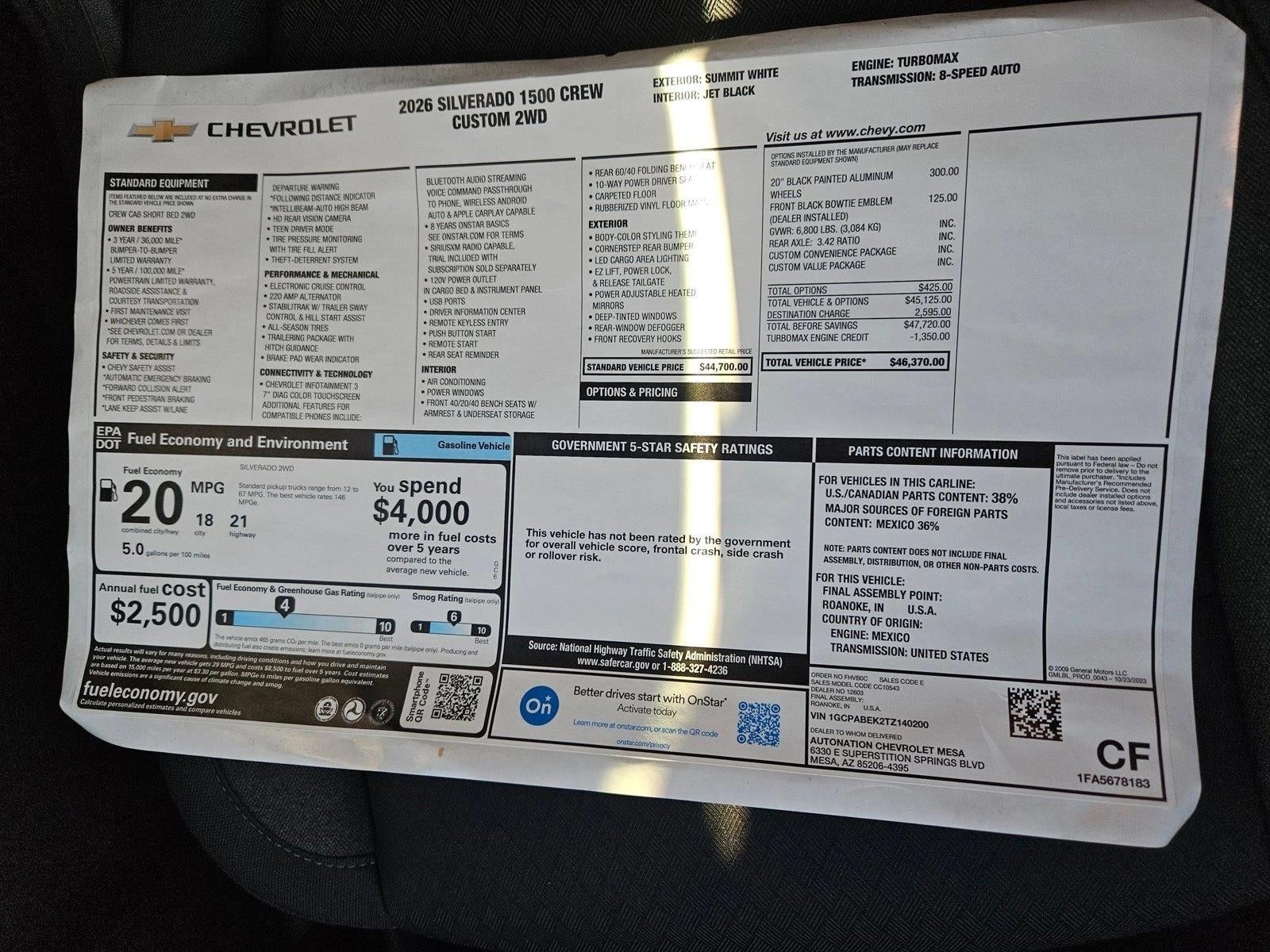 2026 Chevrolet Silverado 1500 Custom