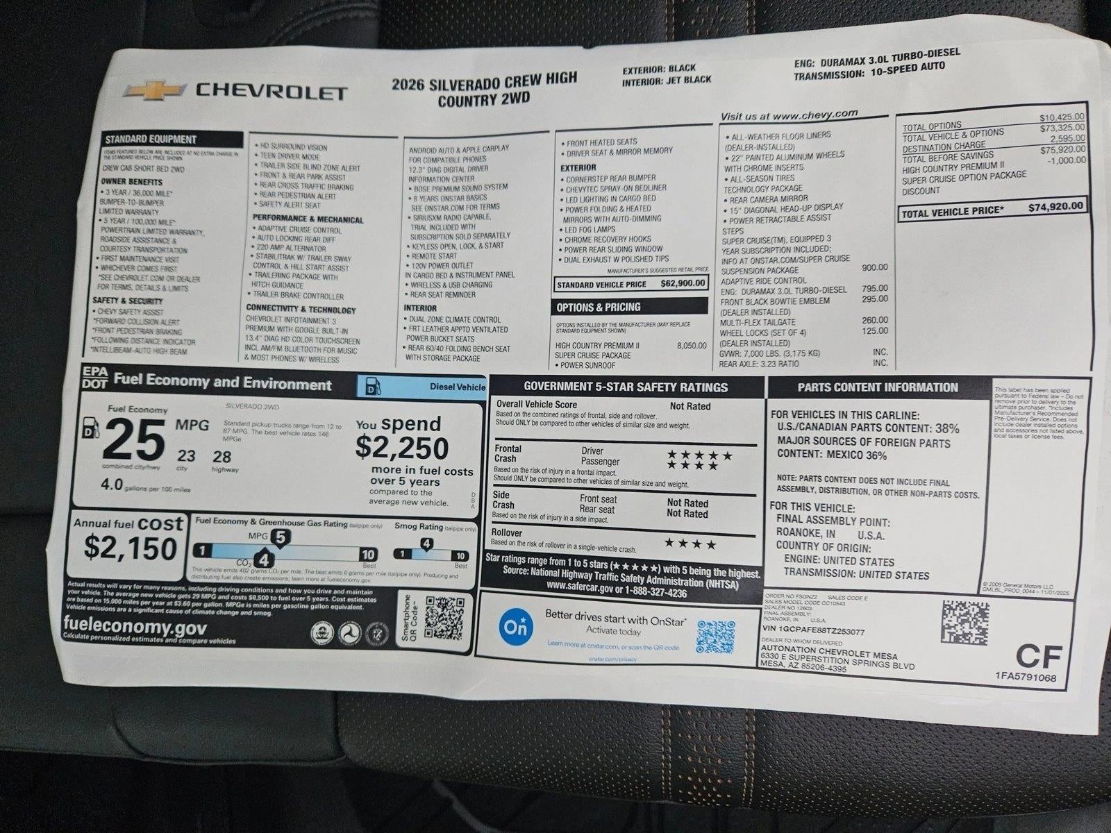 2026 Chevrolet Silverado 1500 High Country