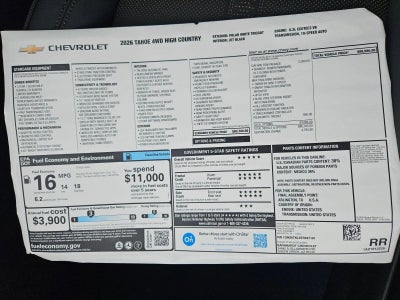 2026 Chevrolet Tahoe High Country
