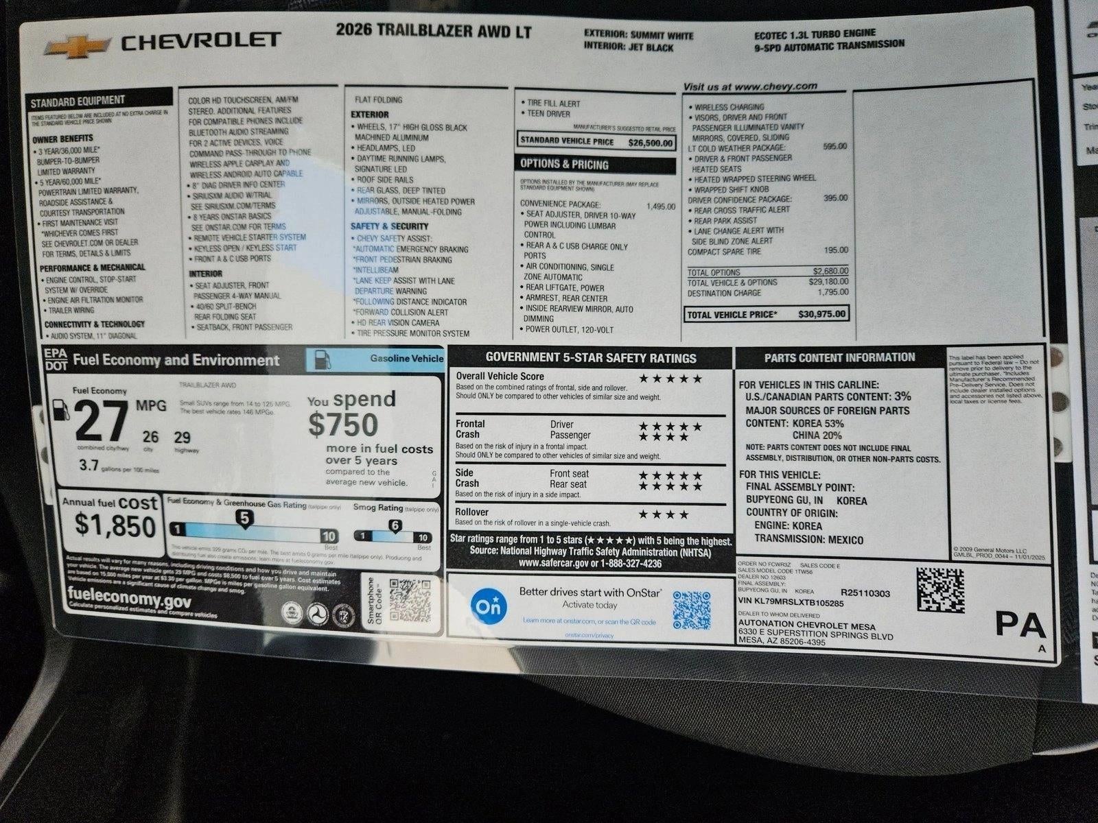 2026 Chevrolet Trailblazer LT