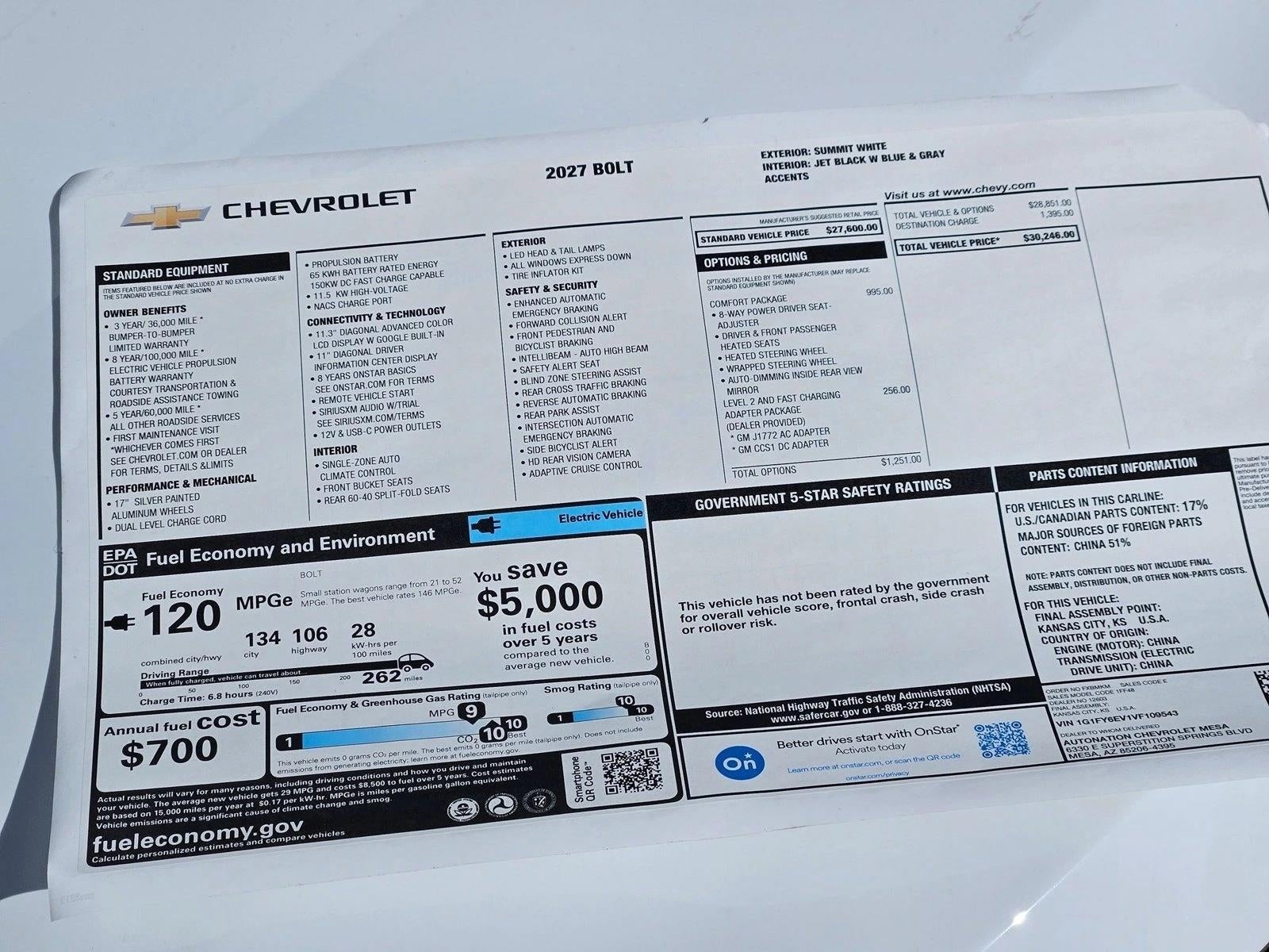 2027 Chevrolet Bolt LT