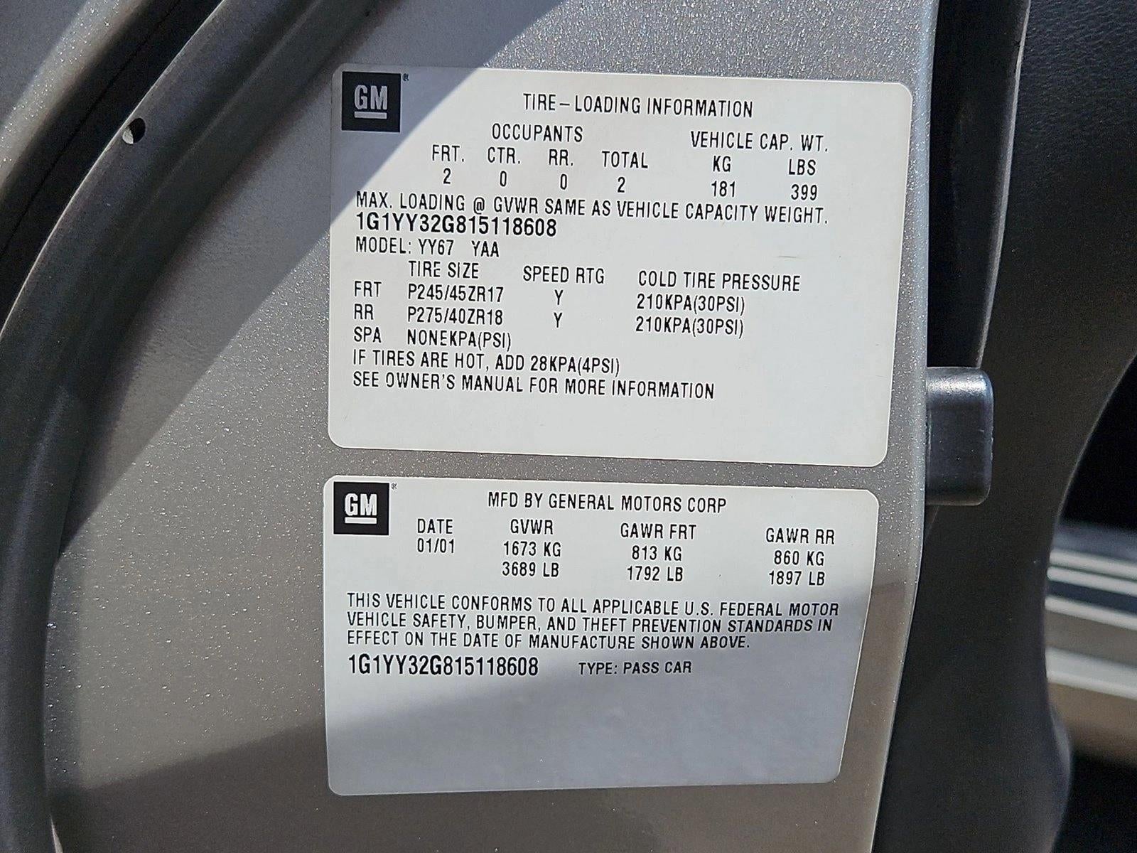 2001 Chevrolet Corvette Base