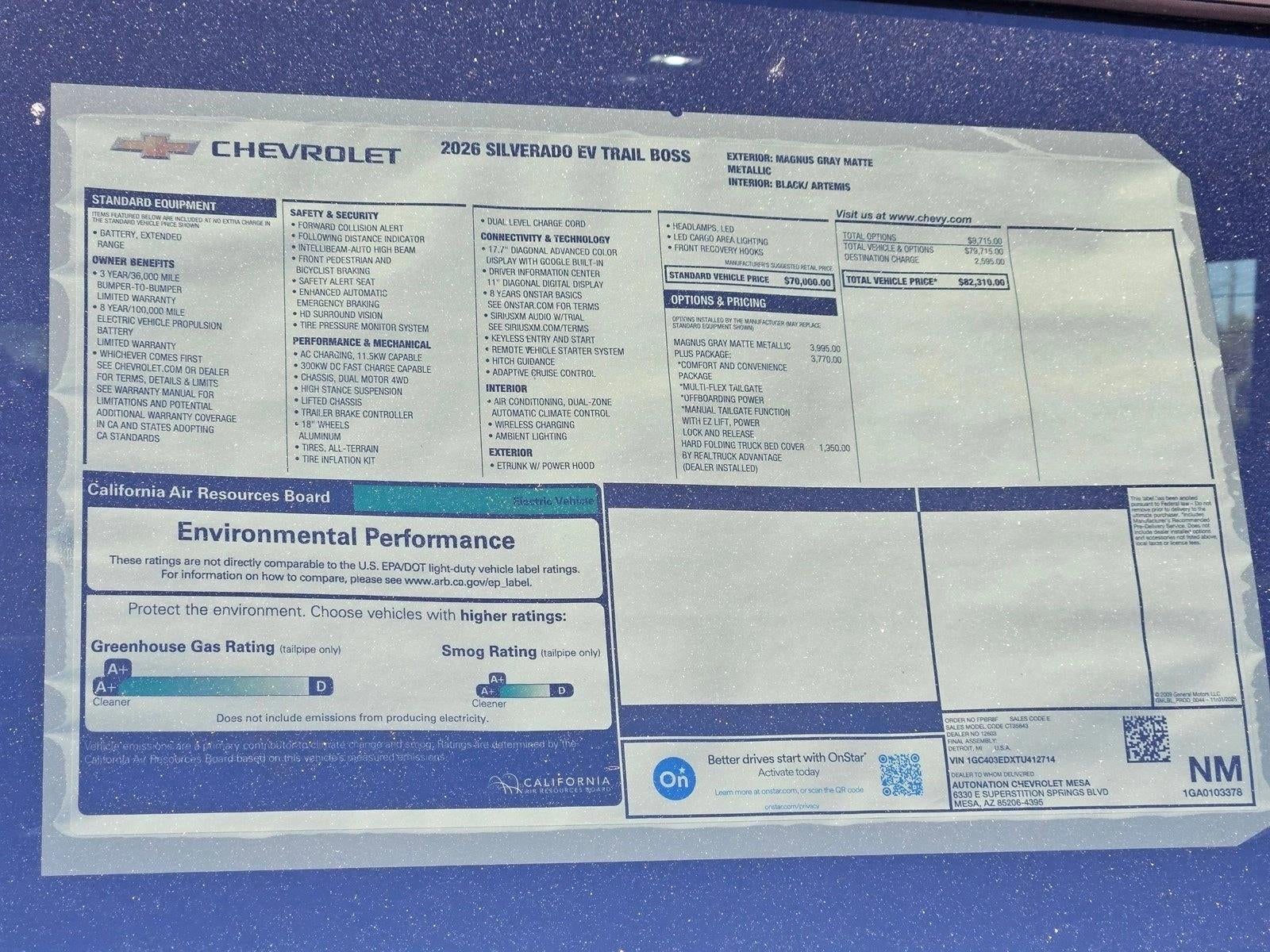 2026 Chevrolet Silverado EV Trail Boss - Extended Range