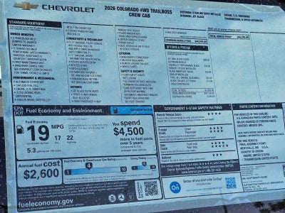 2026 Chevrolet Colorado Trail Boss