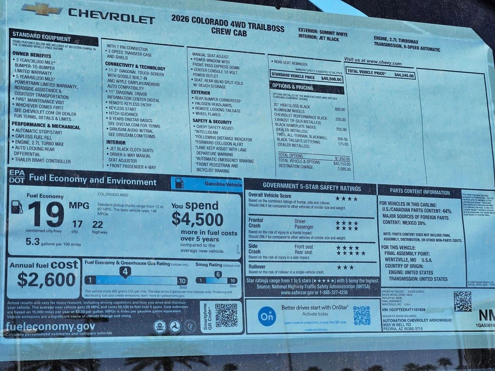 2026 Chevrolet Colorado Trail Boss