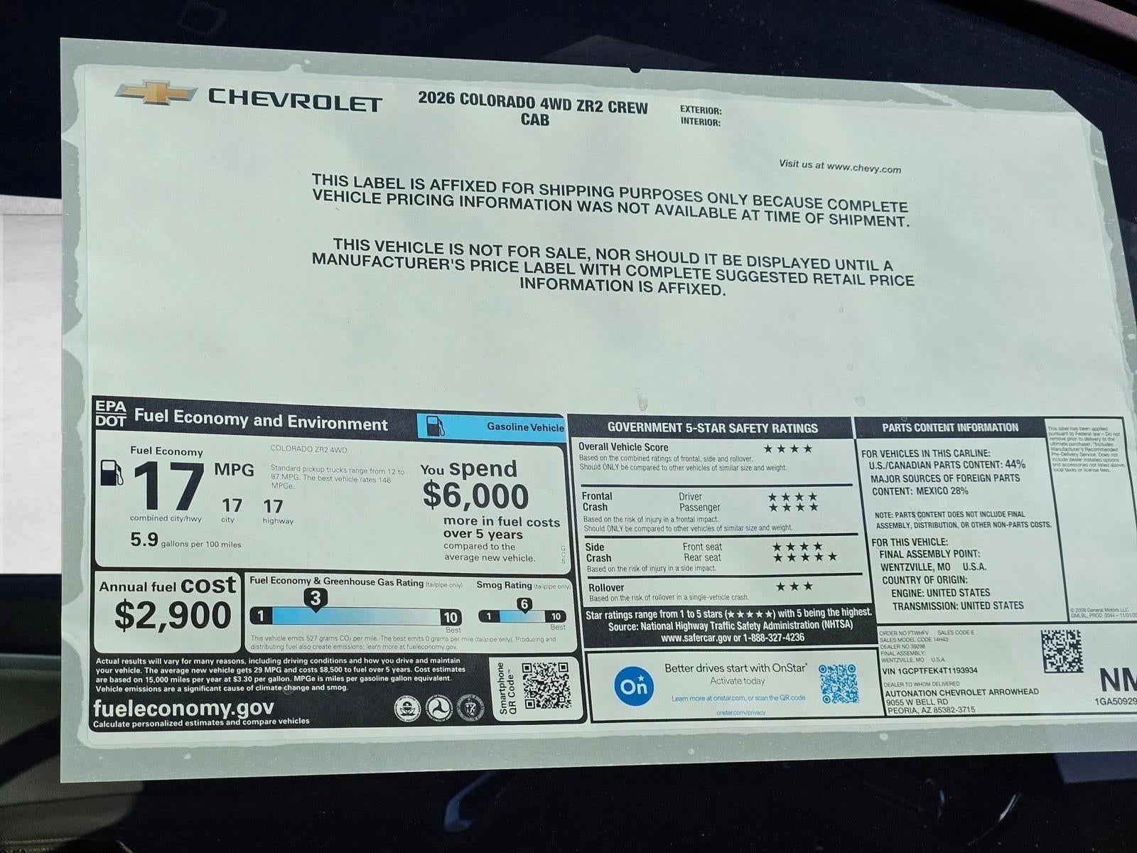 2026 Chevrolet Colorado ZR2