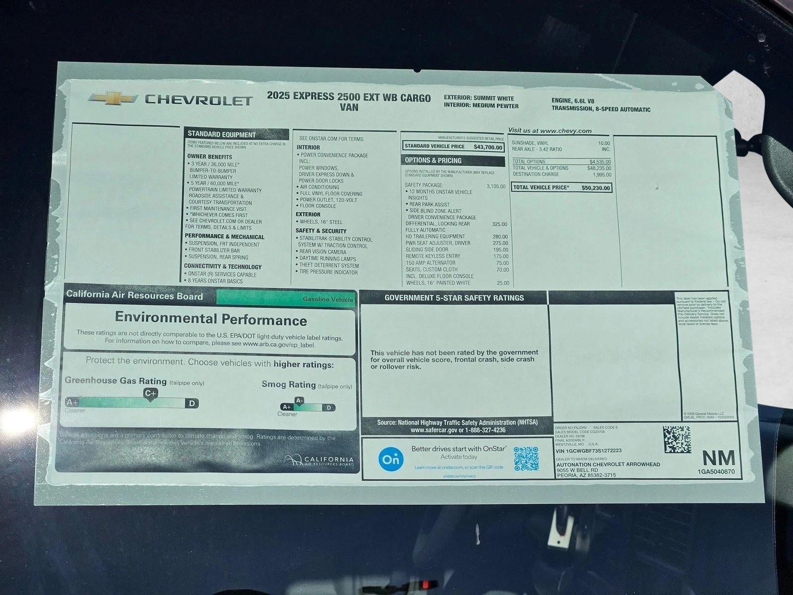 2025 Chevrolet Express Cargo 2500 Base