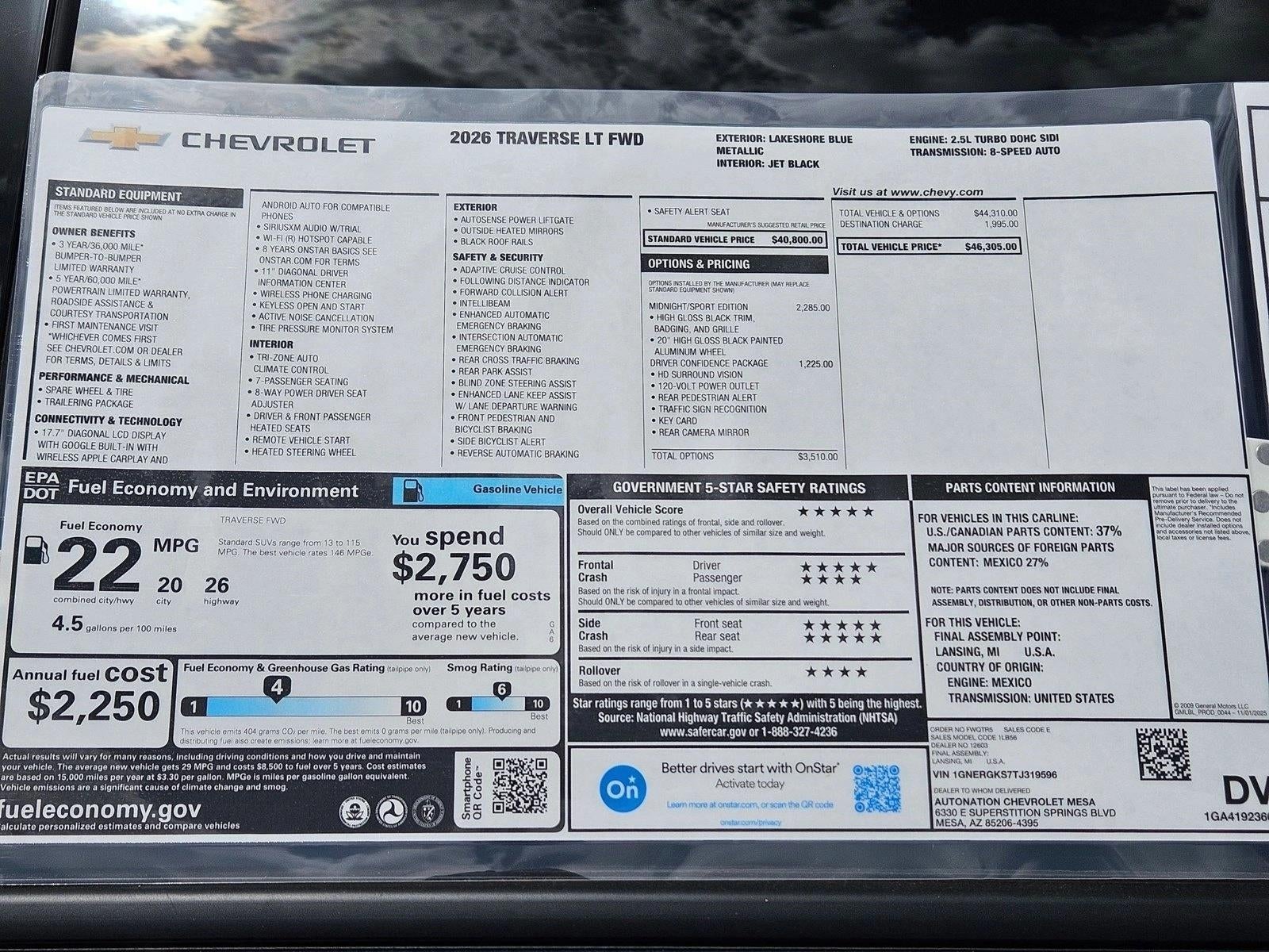 2026 Chevrolet Traverse LT