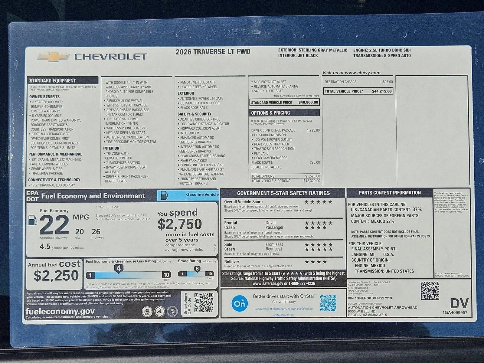 2026 Chevrolet Traverse LT