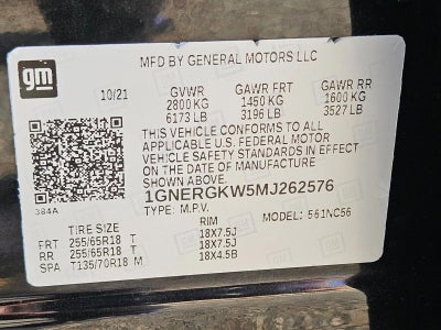 2021 Chevrolet Traverse LT Cloth