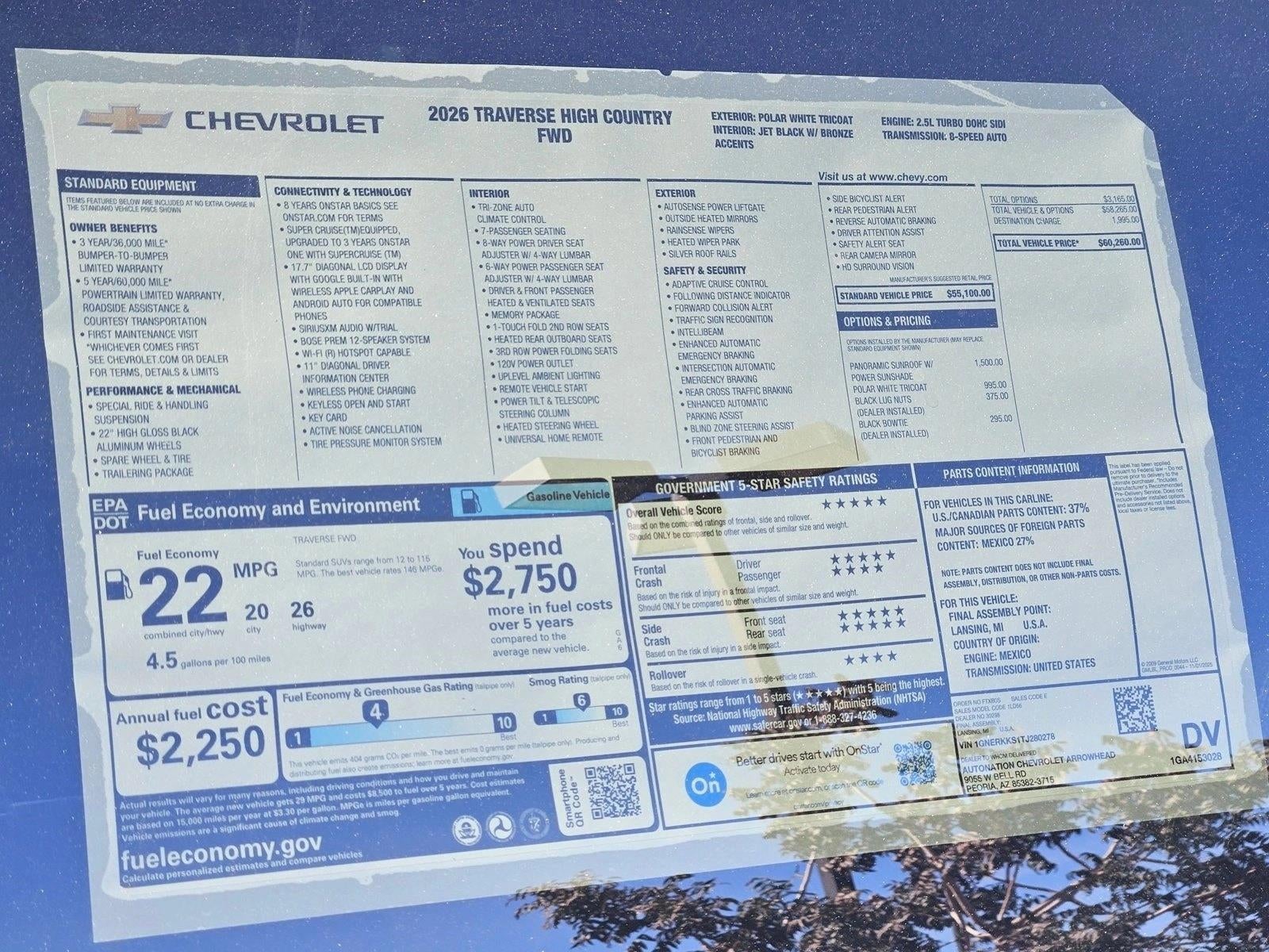 2026 Chevrolet Traverse High Country