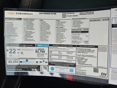 2026 Chevrolet Traverse RS