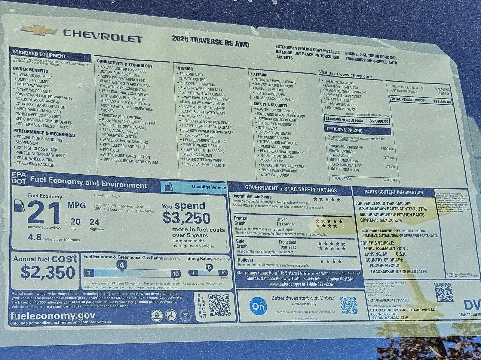 2026 Chevrolet Traverse RS