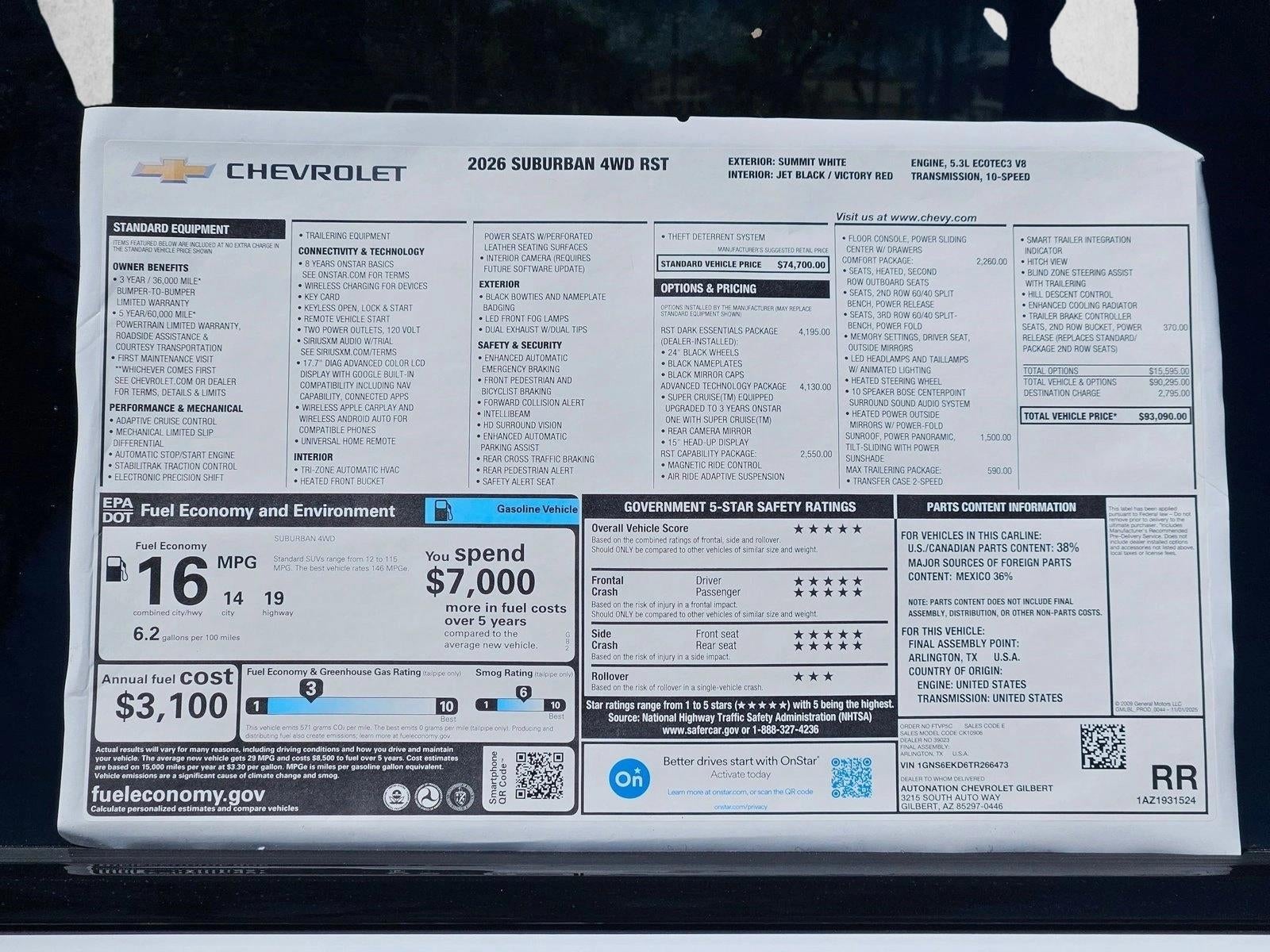 2026 Chevrolet Suburban RST