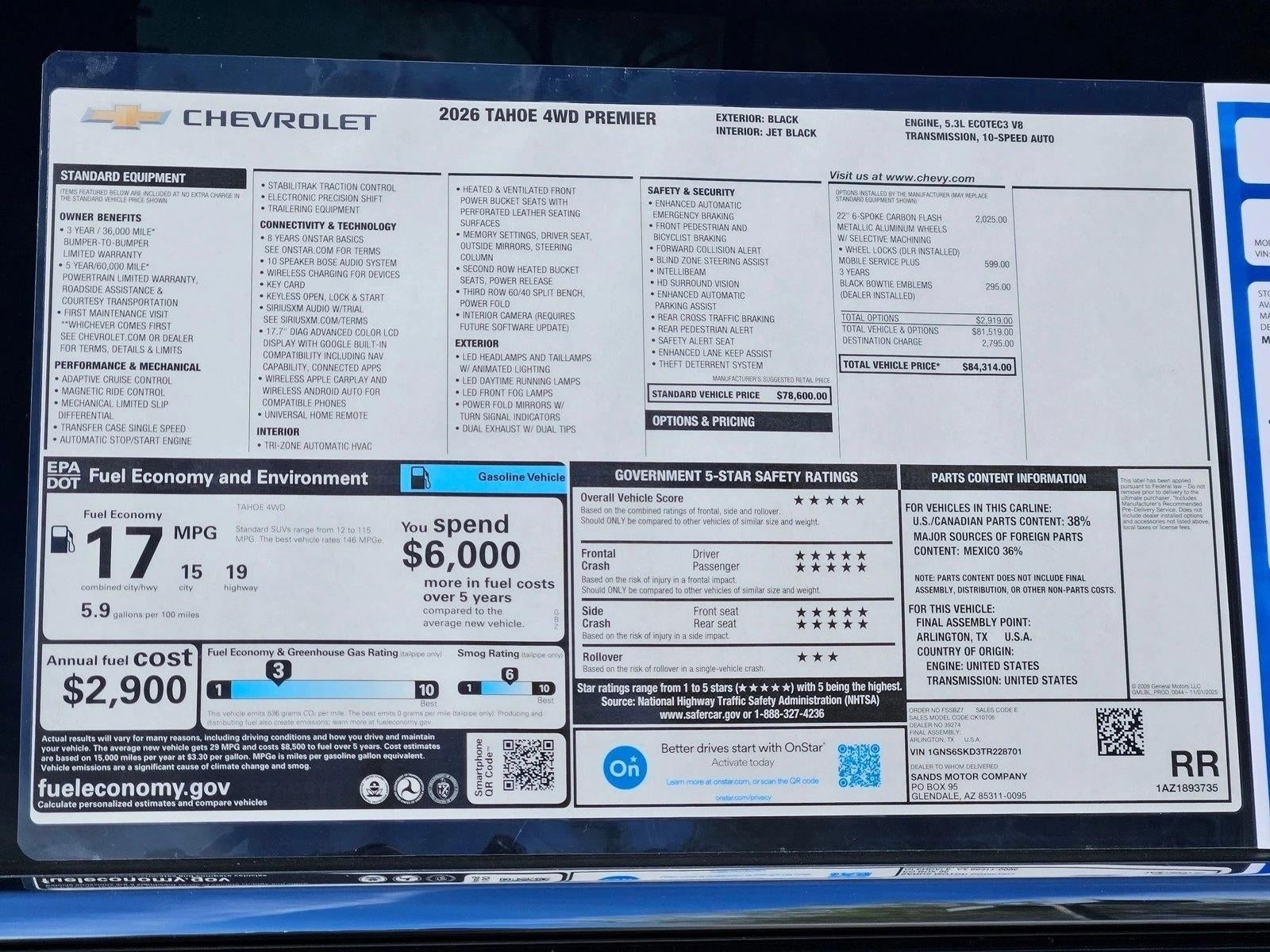 2026 Chevrolet Tahoe Premier