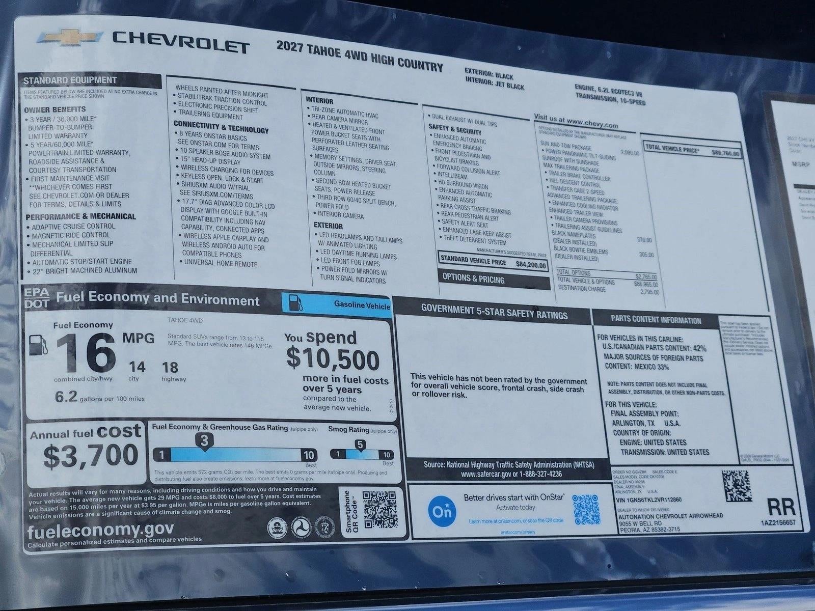 2027 Chevrolet Tahoe High Country