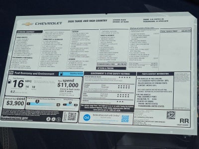 2026 Chevrolet Tahoe High Country