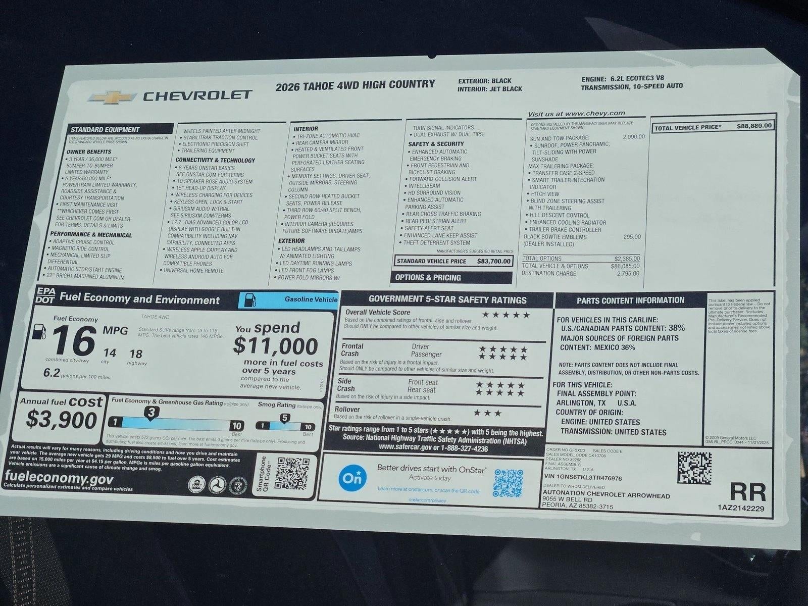 2026 Chevrolet Tahoe High Country
