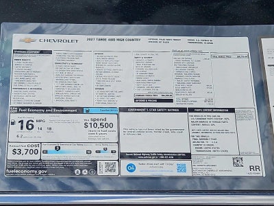 2027 Chevrolet Tahoe High Country