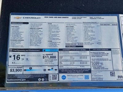 2026 Chevrolet Tahoe High Country