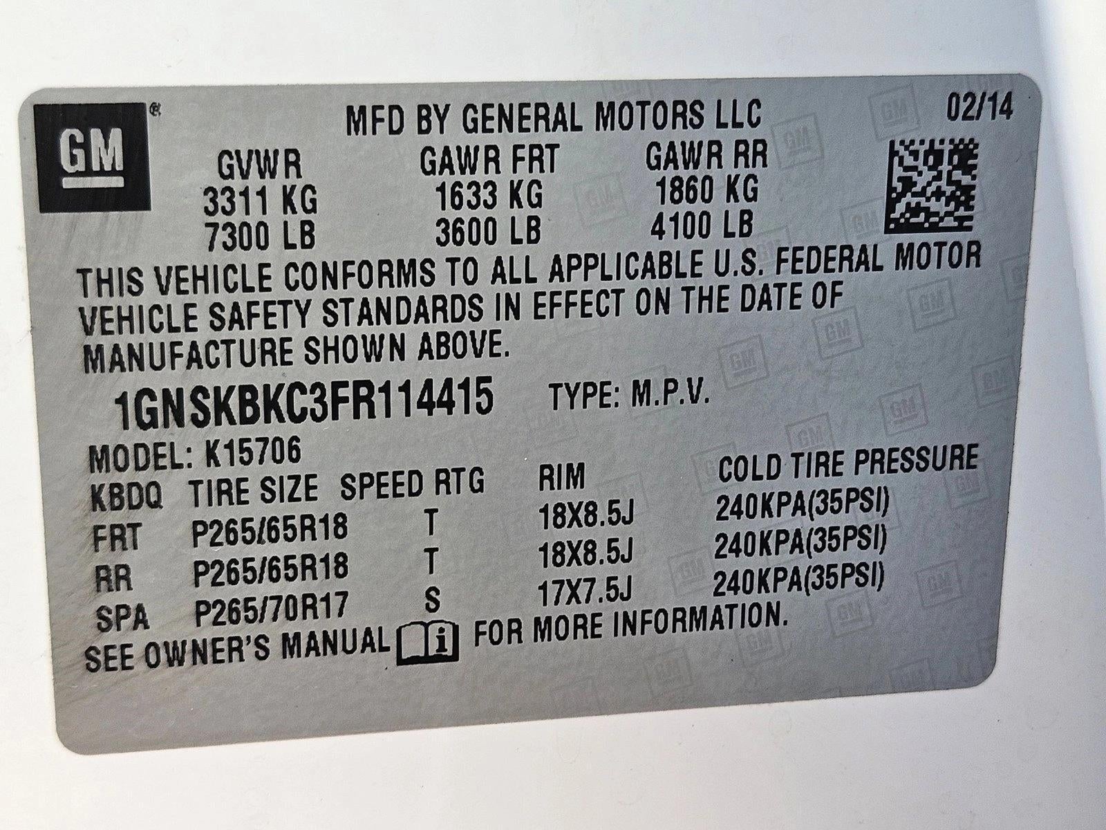 2015 Chevrolet Tahoe LT