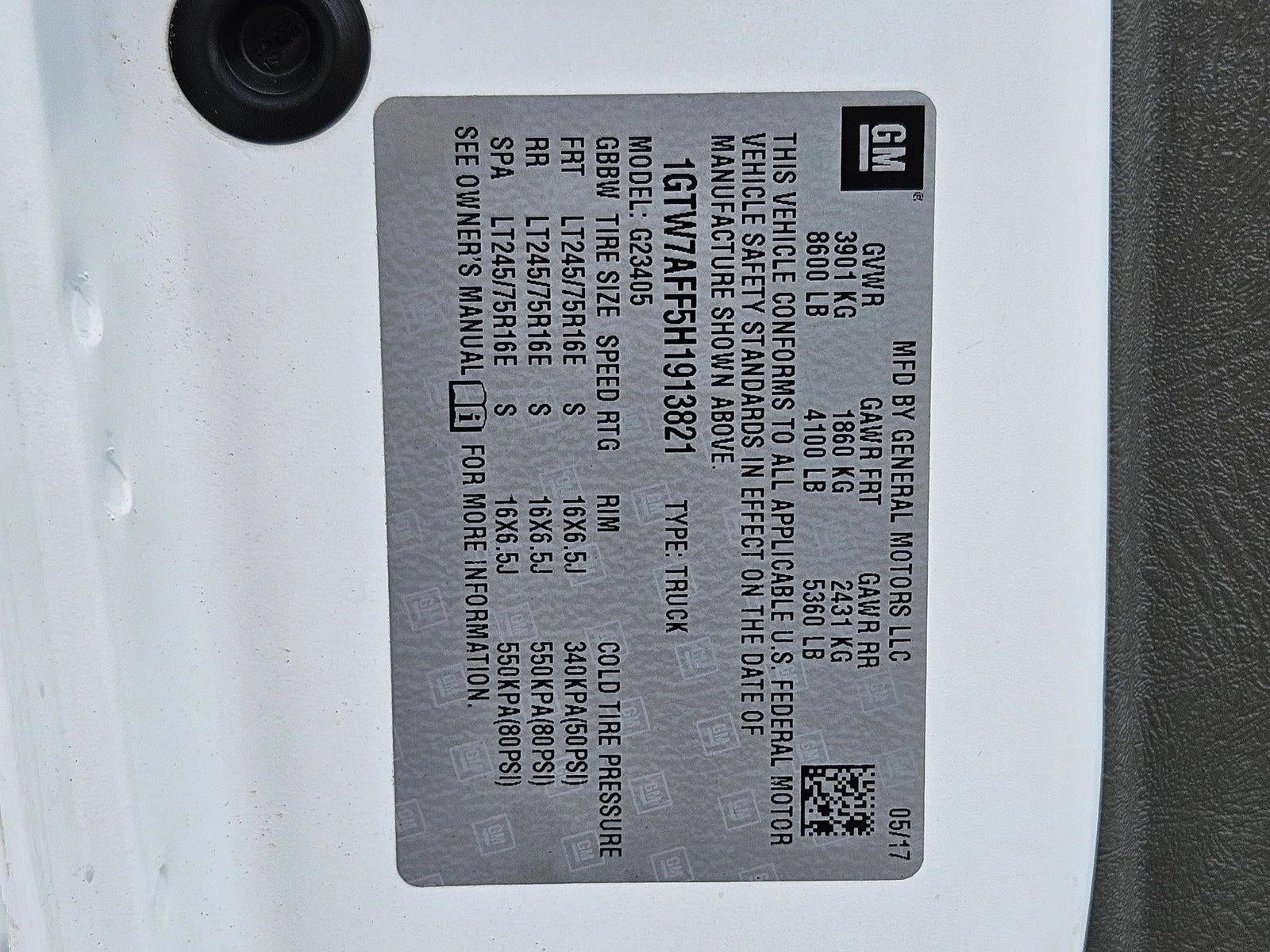 2017 GMC Savana Cargo 2500 Base