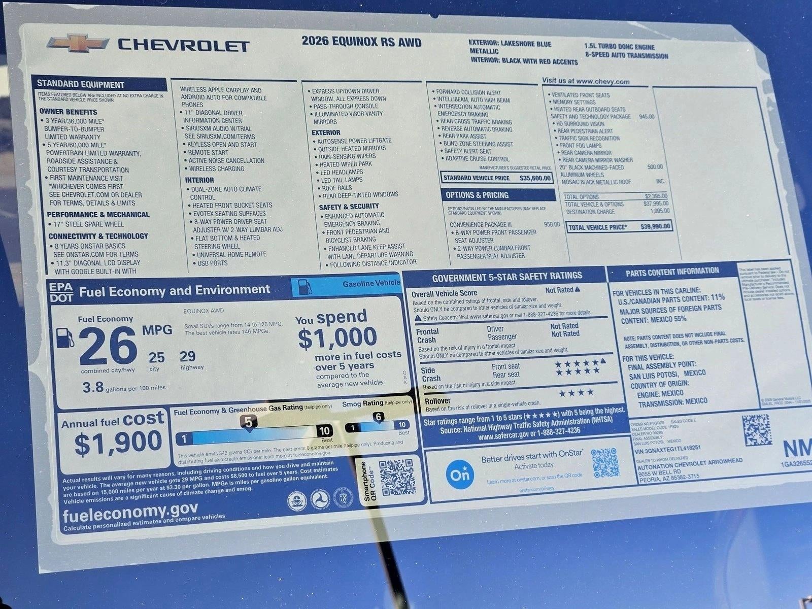 2026 Chevrolet Equinox RS