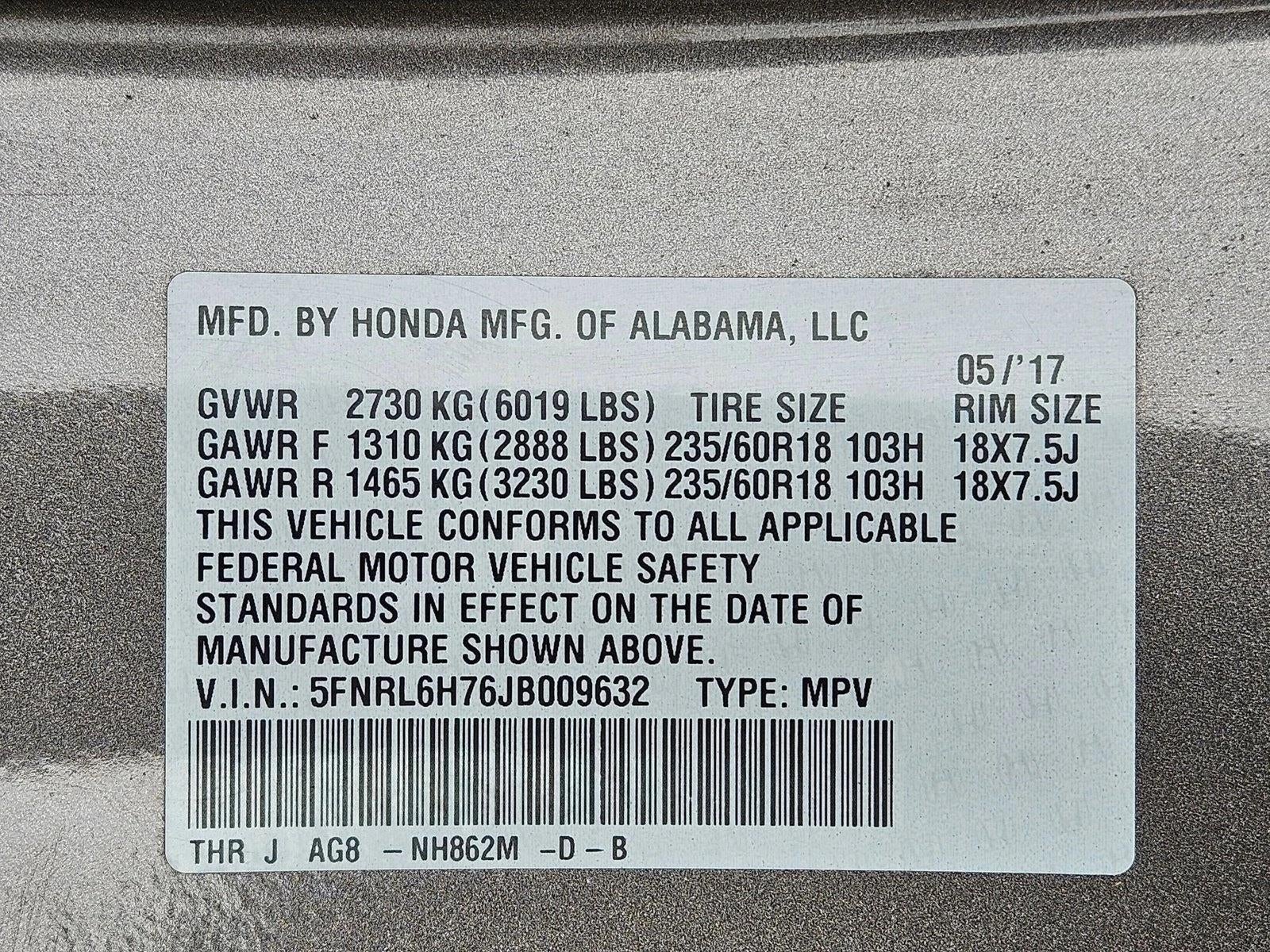 2018 Honda Odyssey EX-L