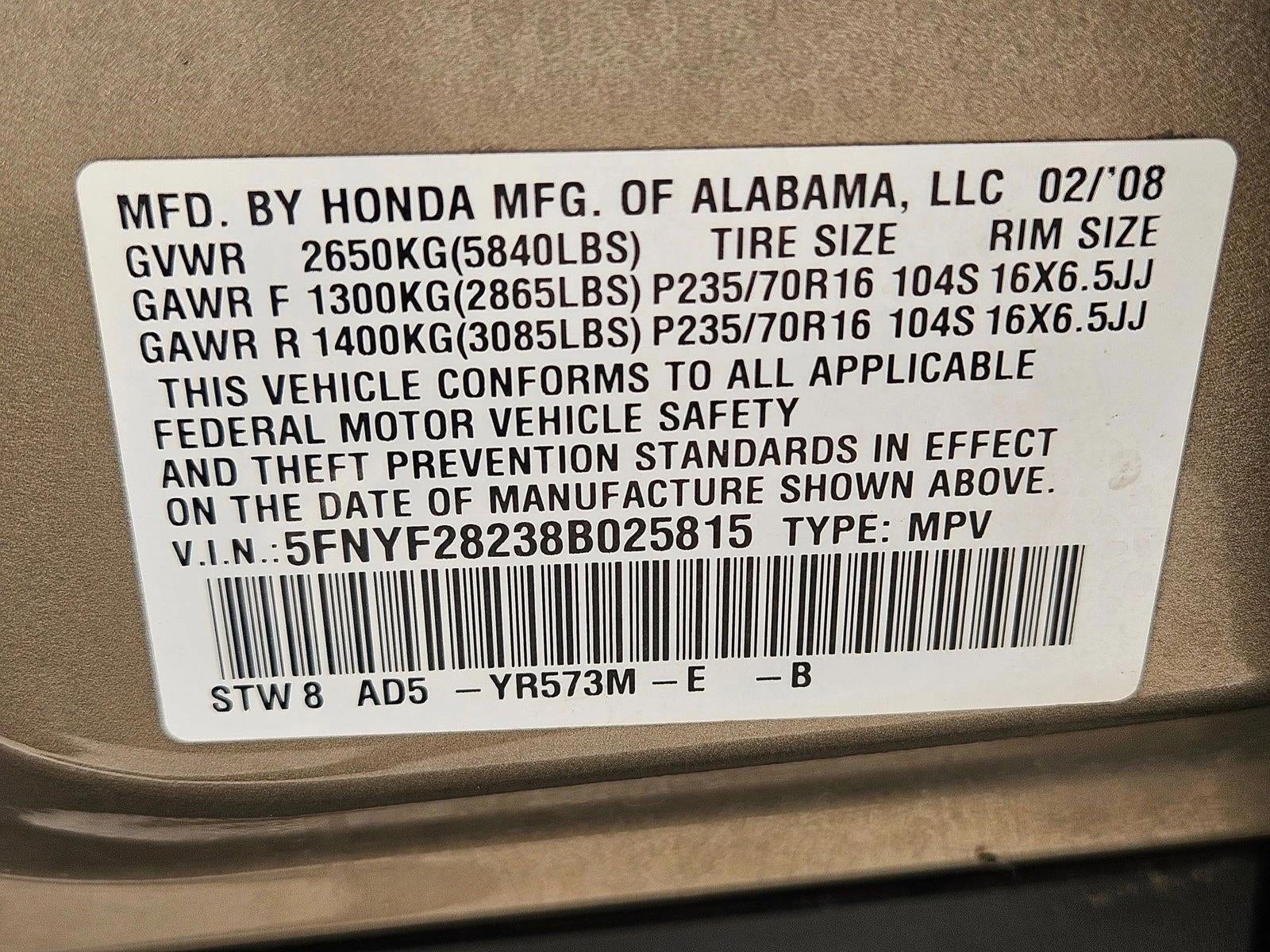 2008 Honda Pilot VP