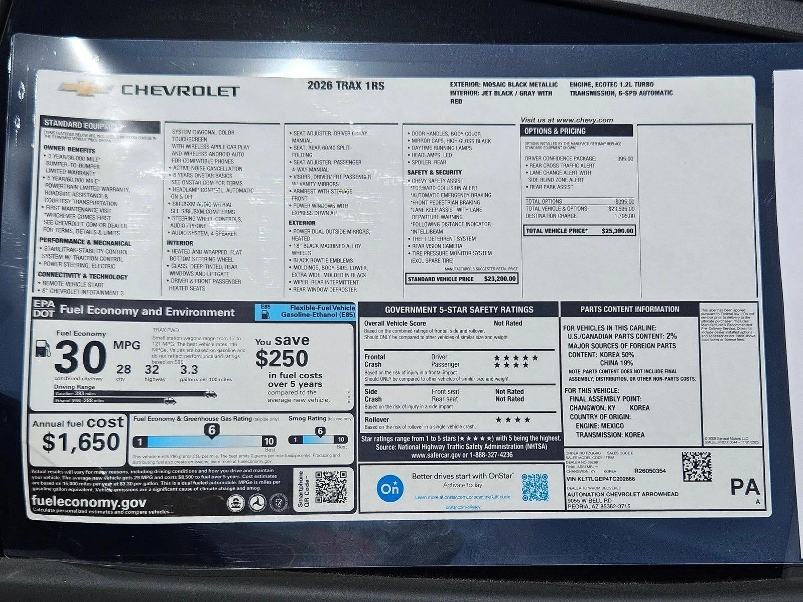 2026 Chevrolet Trax 1RS