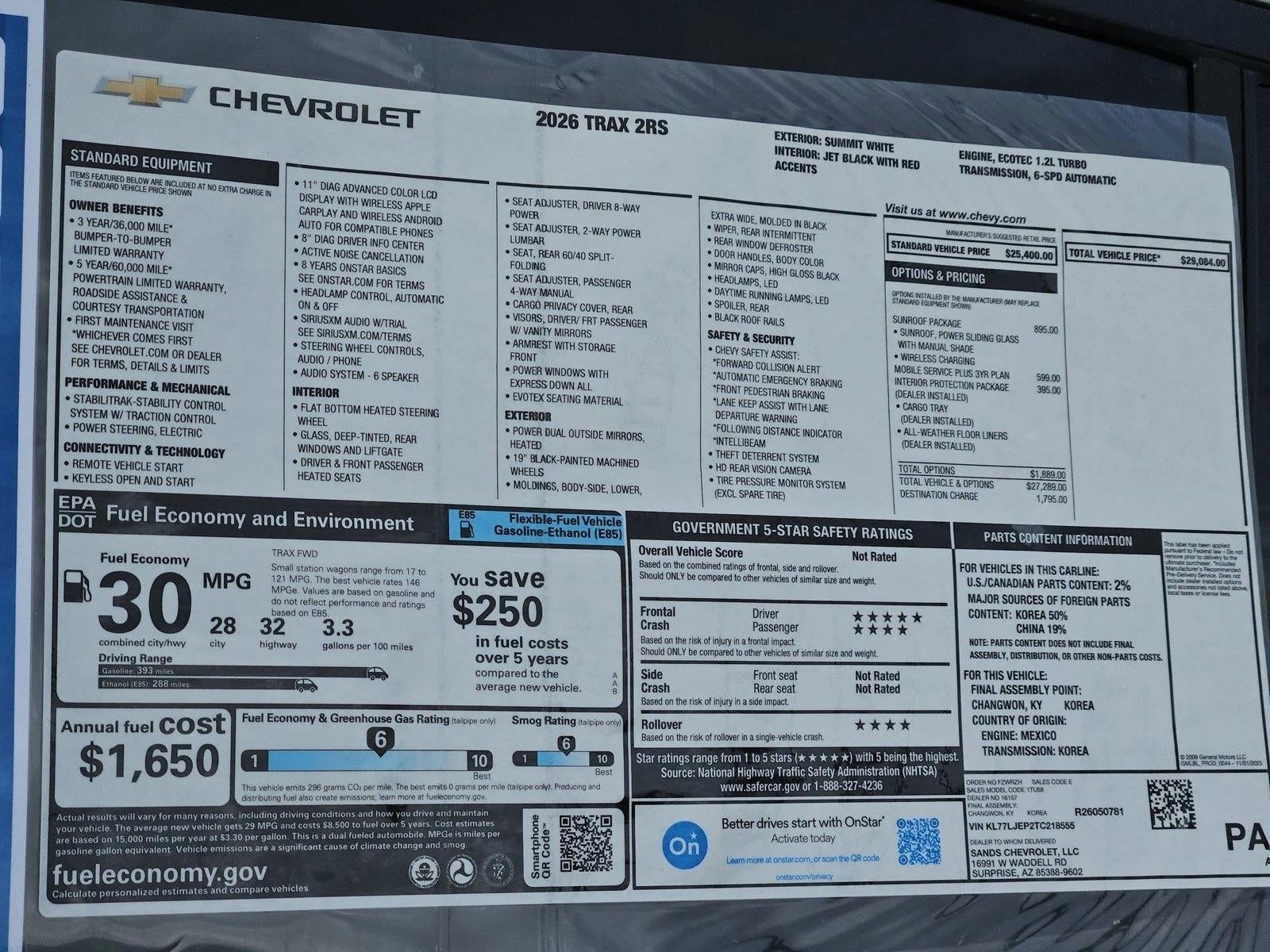 2026 Chevrolet Trax 2RS