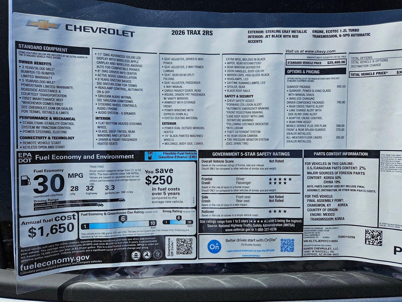 2026 Chevrolet Trax 2RS