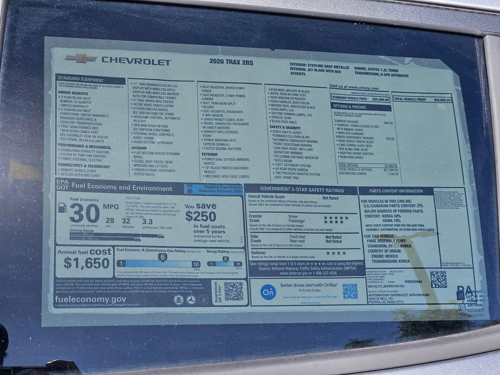 2026 Chevrolet Trax 2RS