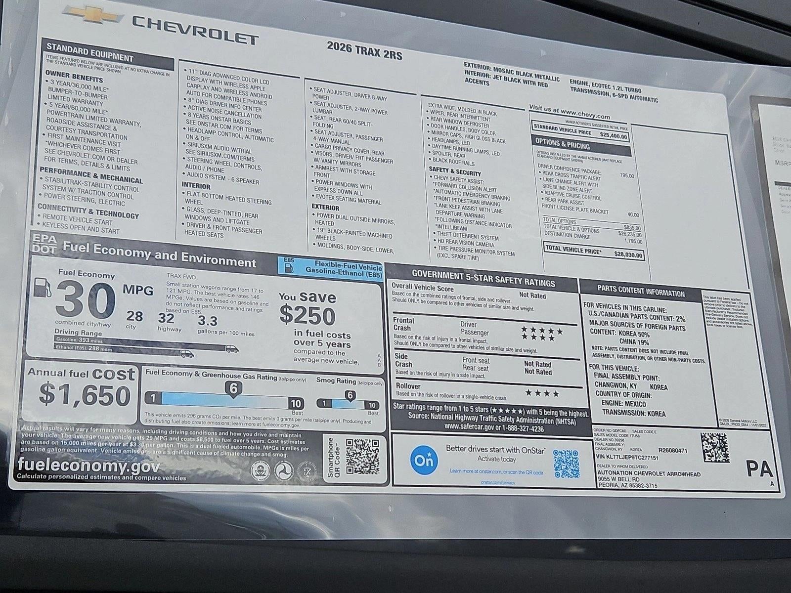 2026 Chevrolet Trax 2RS