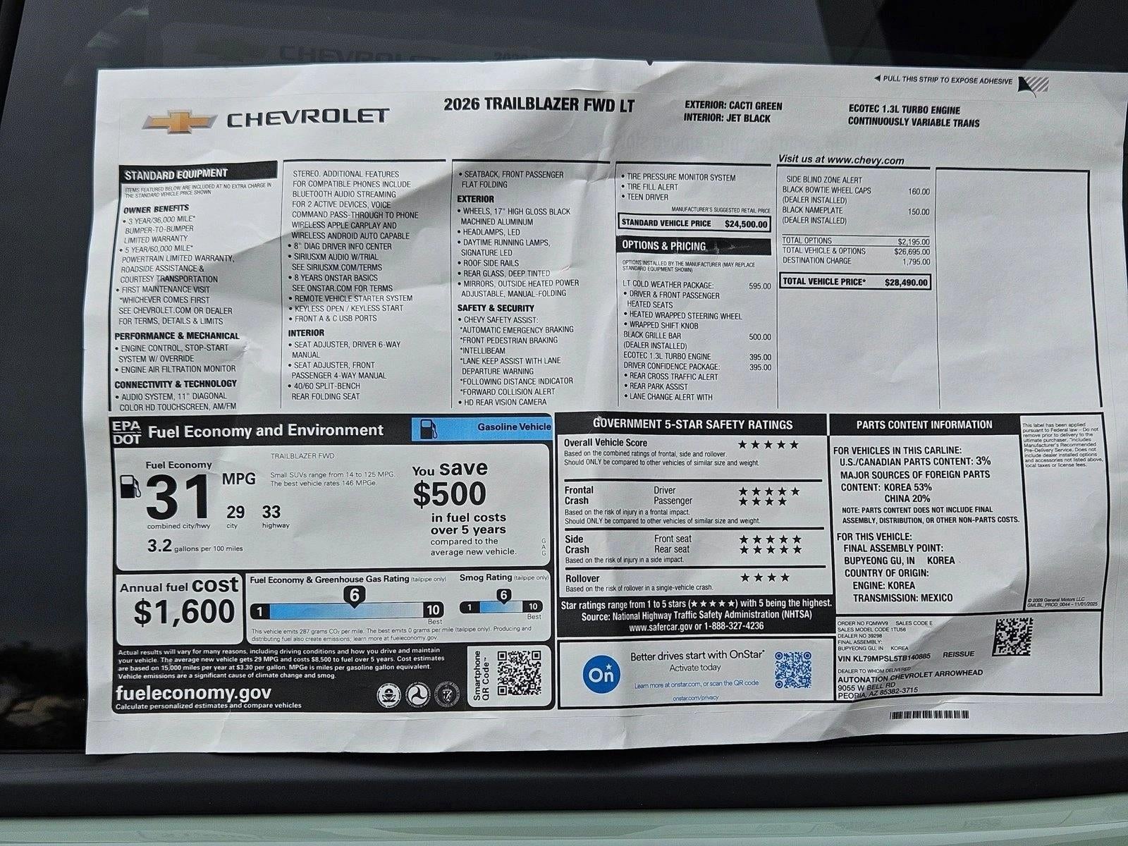 2026 Chevrolet Trailblazer LT