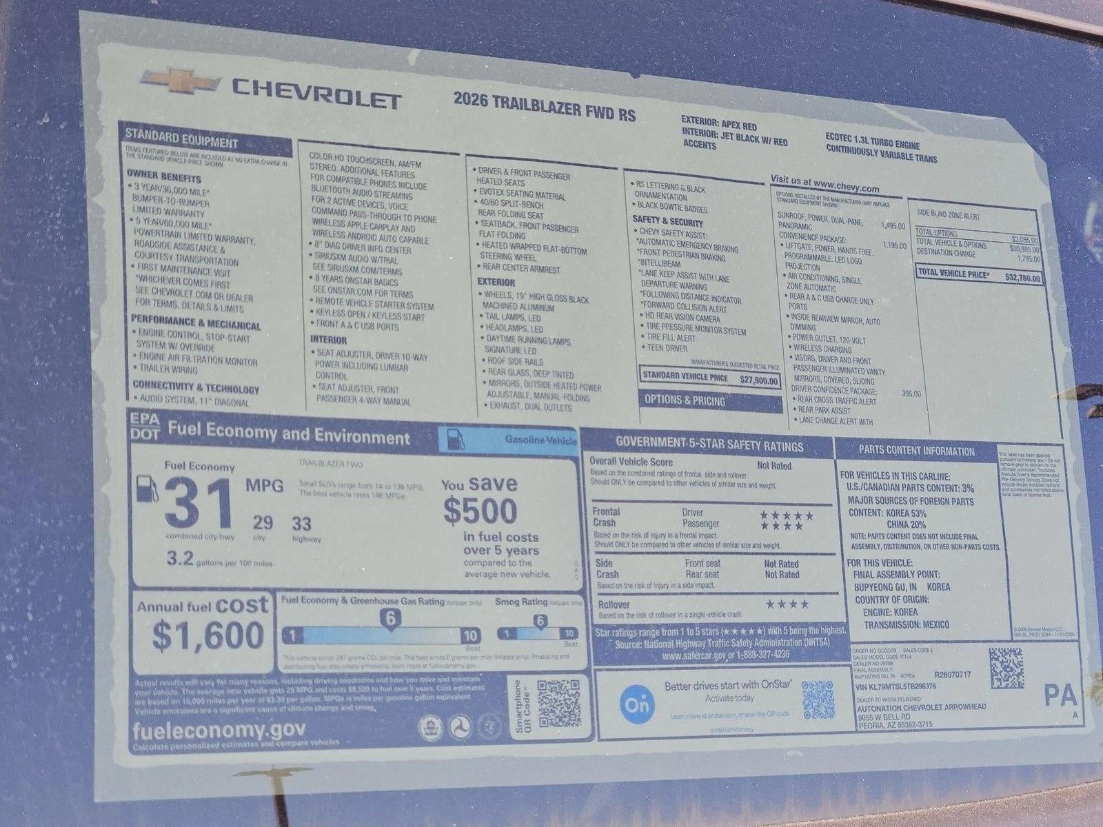 2026 Chevrolet Trailblazer RS