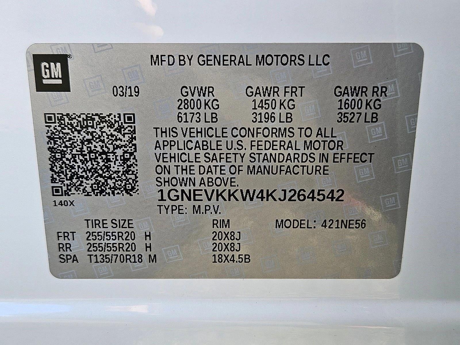 2019 Chevrolet Traverse AWD 1LZ