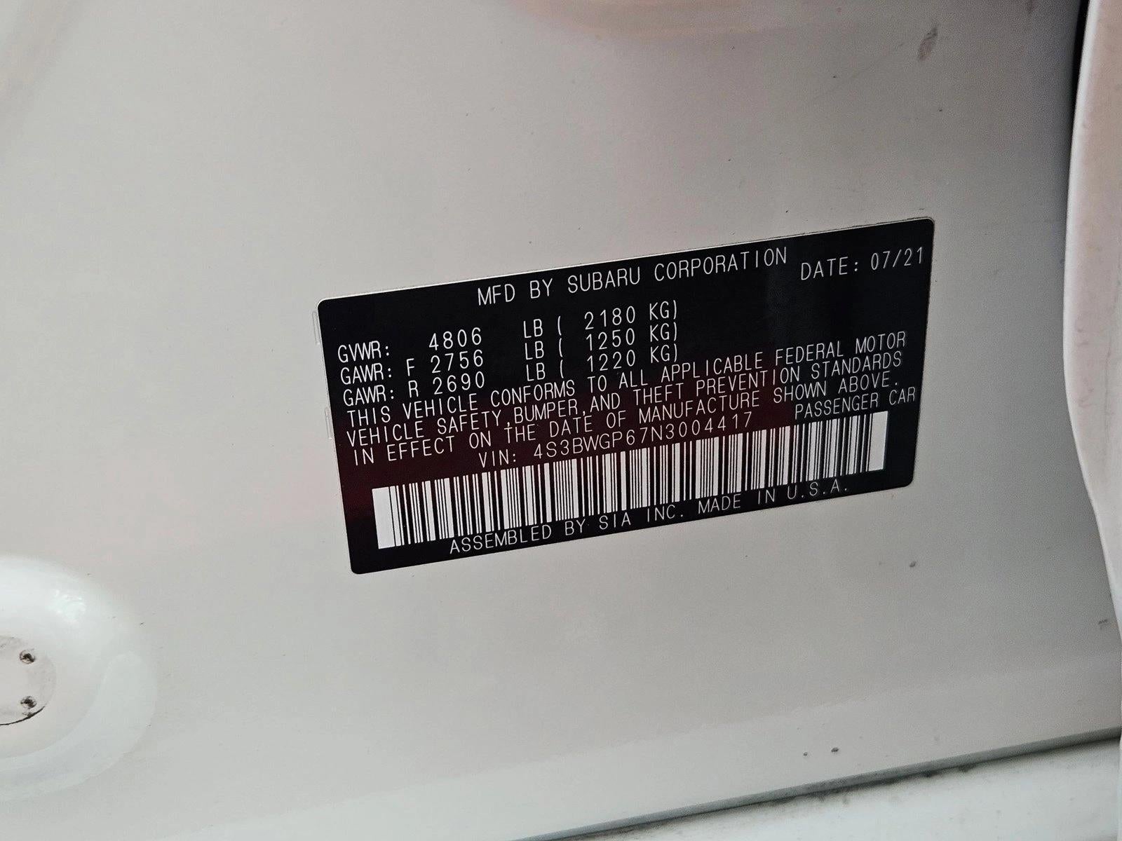 2022 Subaru Legacy Touring XT CVT