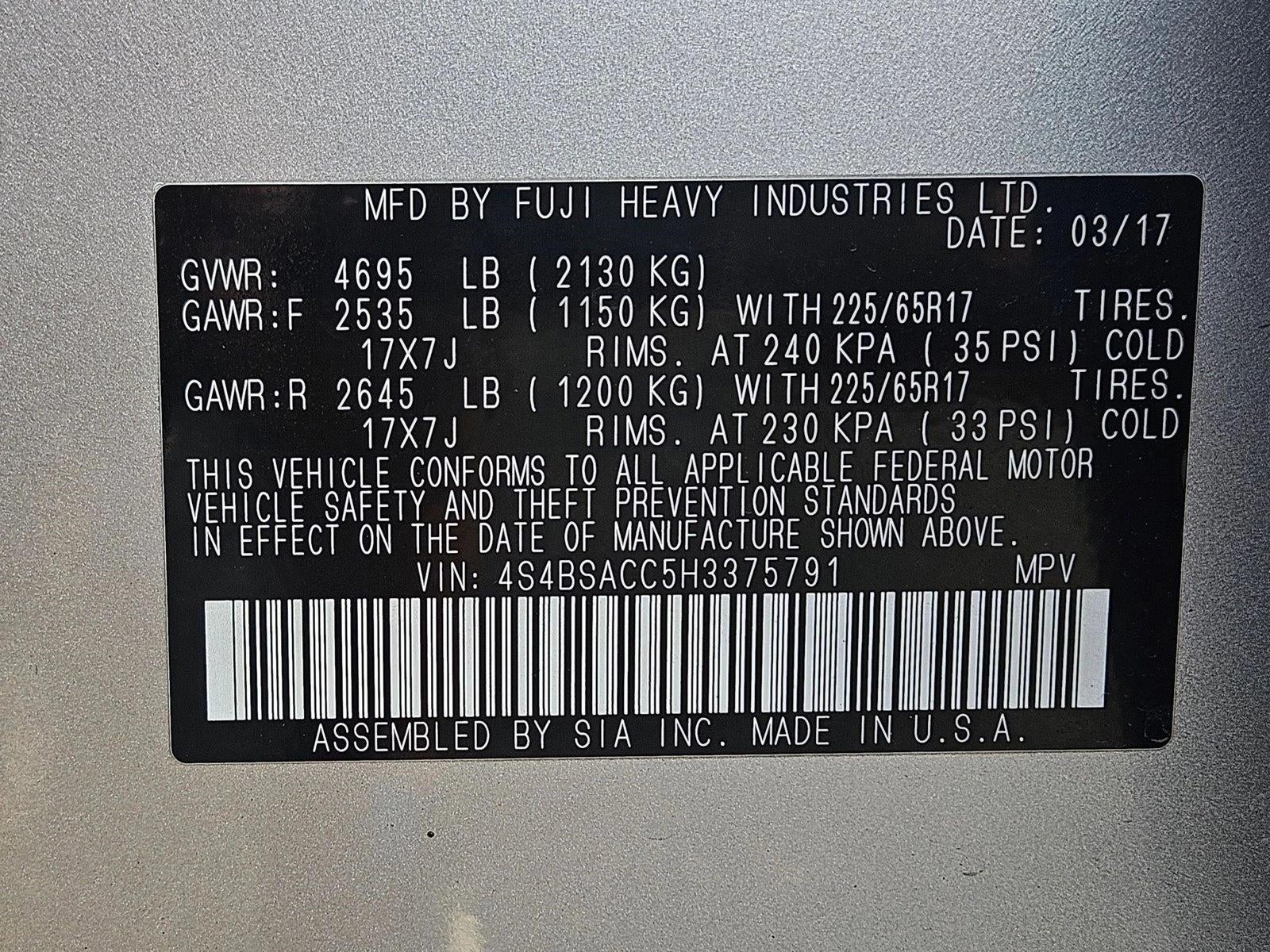 2017 Subaru Outback 2.5i Premium
