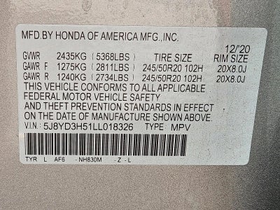 2020 Acura MDX FWD 7-Passenger w/Technology Pkg