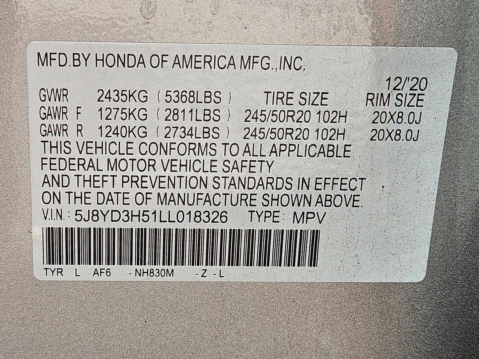 2020 Acura MDX FWD 7-Passenger w/Technology Pkg