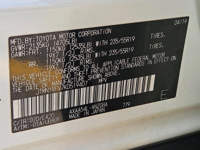 2019 Toyota RAV4 Limited AWD (GS)