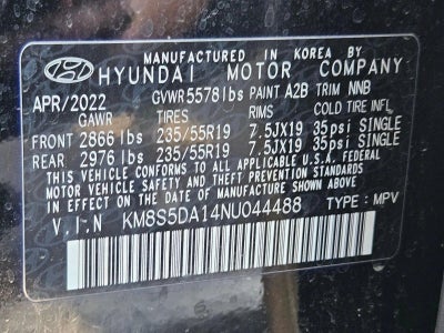 2022 Hyundai SANTA FE Hybrid Limited AWD