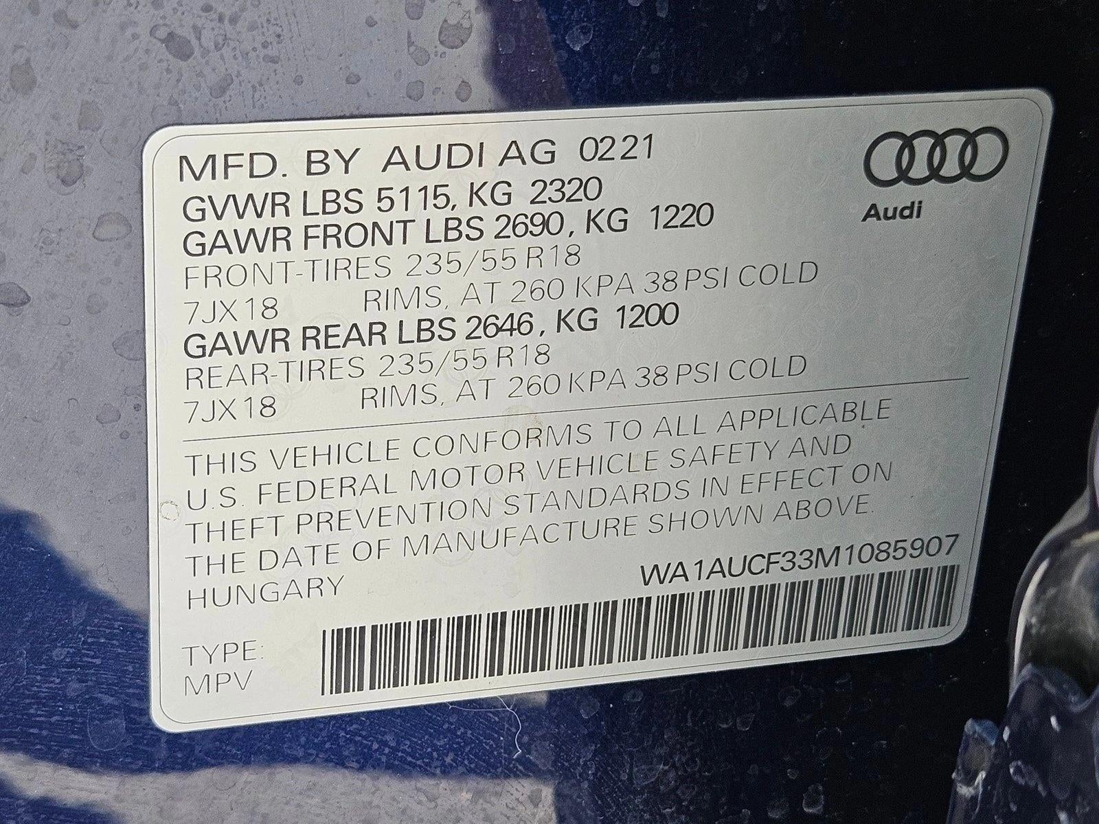 2021 Audi Q3 Premium 40 TFSI quattro