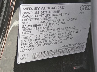 2022 Audi Q8 Premium 55 TFSI quattro