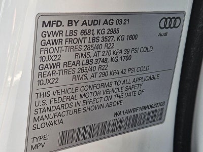 2021 Audi SQ8 Premium Plus 4.0 TFSI quattro