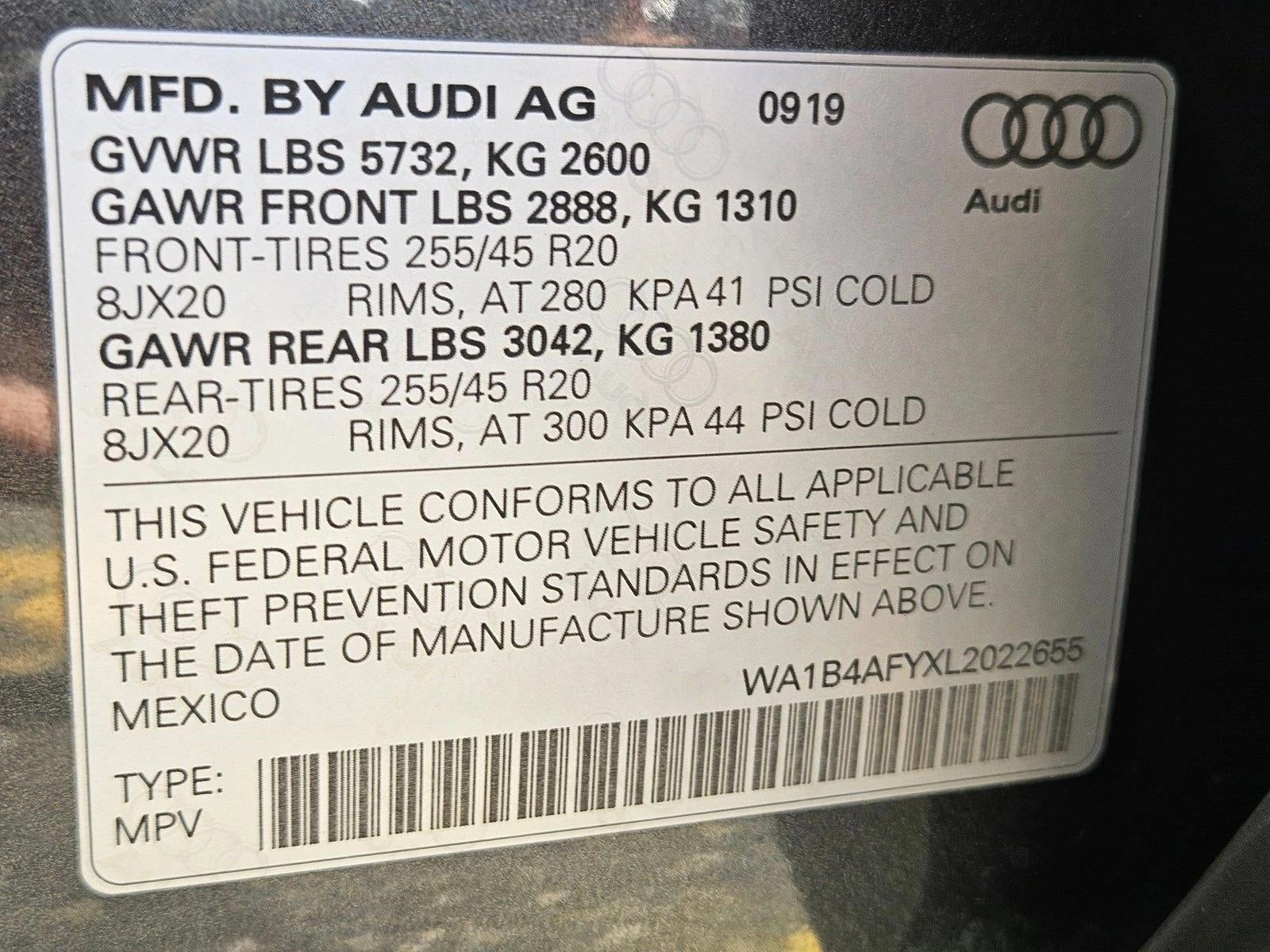 2020 Audi SQ5 Premium Plus 3.0 TFSI quattro